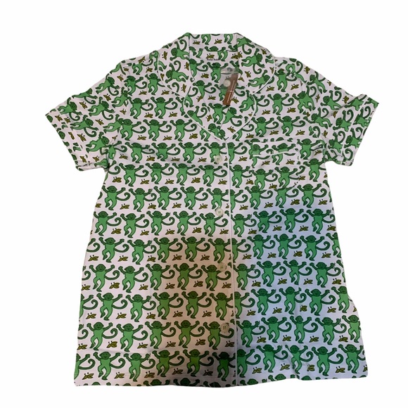 Roller Rabbit Green Monkey  Pajama Set Medium - Picture 7 of 8